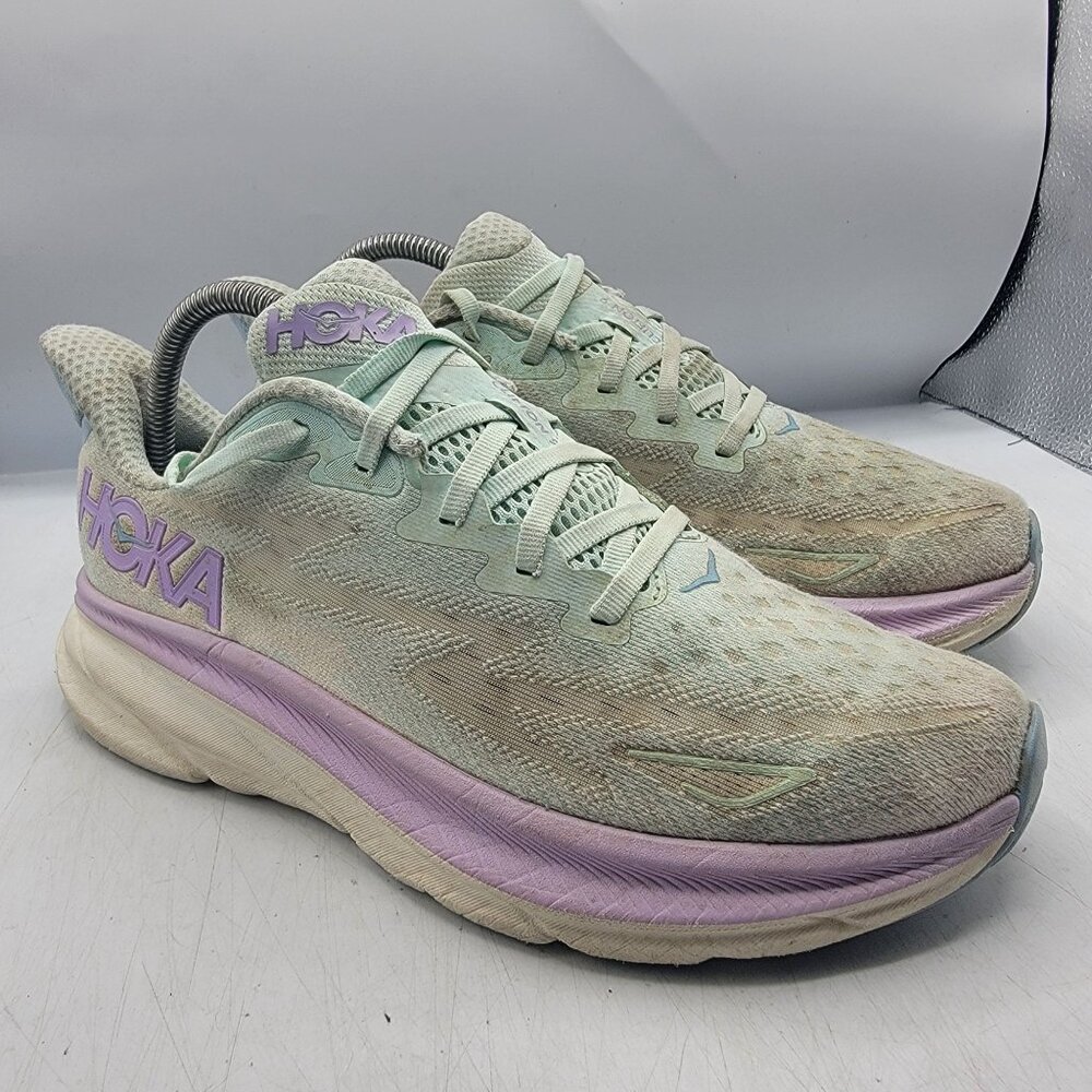 Hoka Clifton 9 Womens 9 B Sunlit Ocean Lilac Mist Athletic Shoes 1127896 SOLM